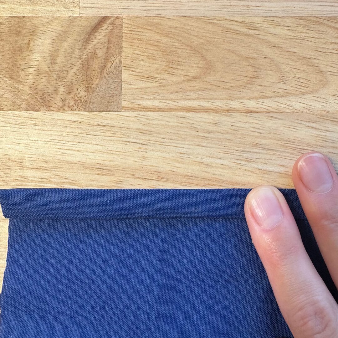 2 fold fabric and finger press
