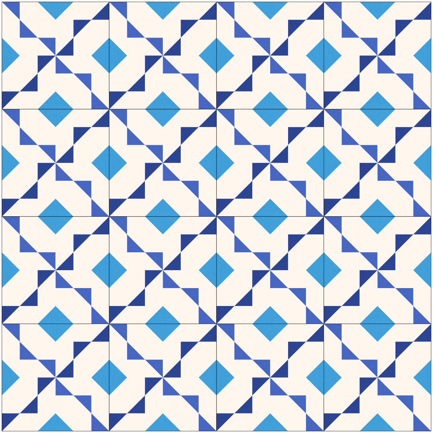 bunting remix scrappy blue quilt