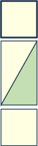 Geometric pattern featuring green and beige sections with black borders.