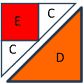 Geometric design illustrating fabric cutting segments in vibrant colors.