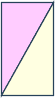 Fabric sample with pink and cream diagonal split for pattern cutting.