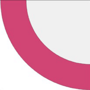 Curved pink and white shape section from a fabric pattern design.