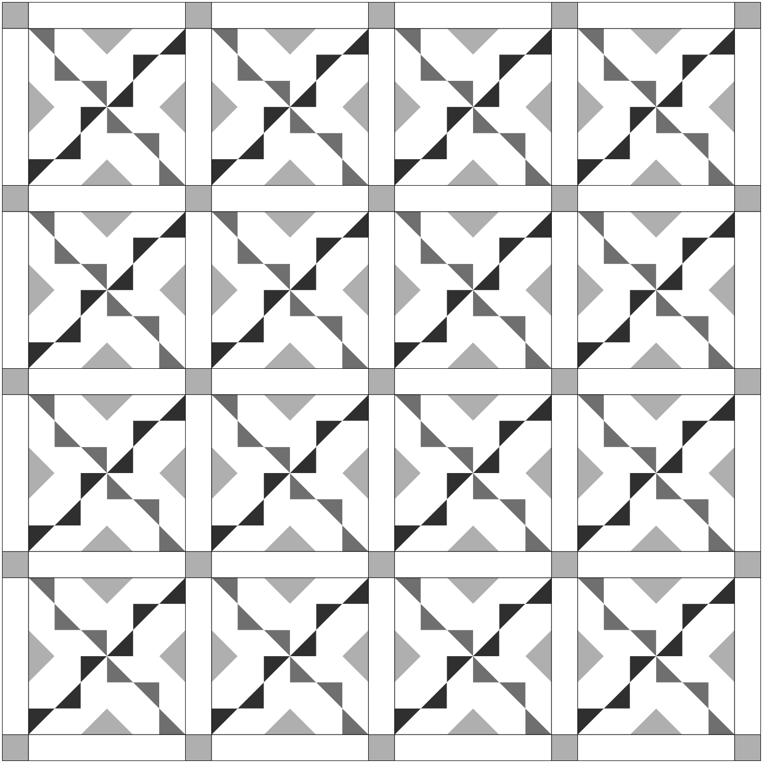 monochromatic black and white bunting remix quilt