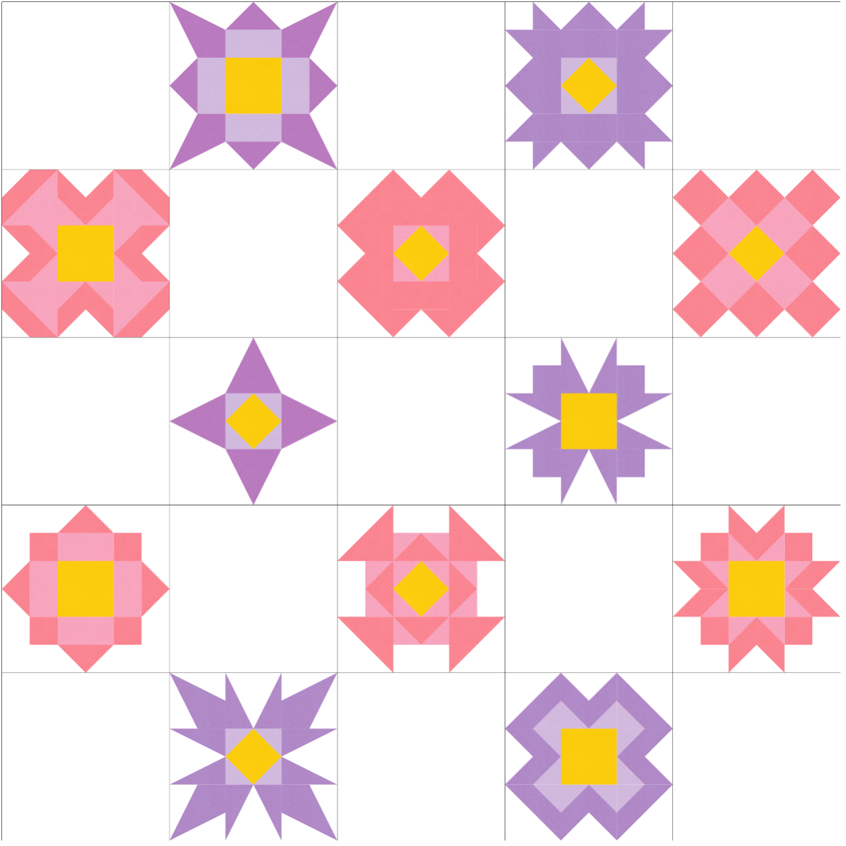 Petals Finishing Quilt Diagram