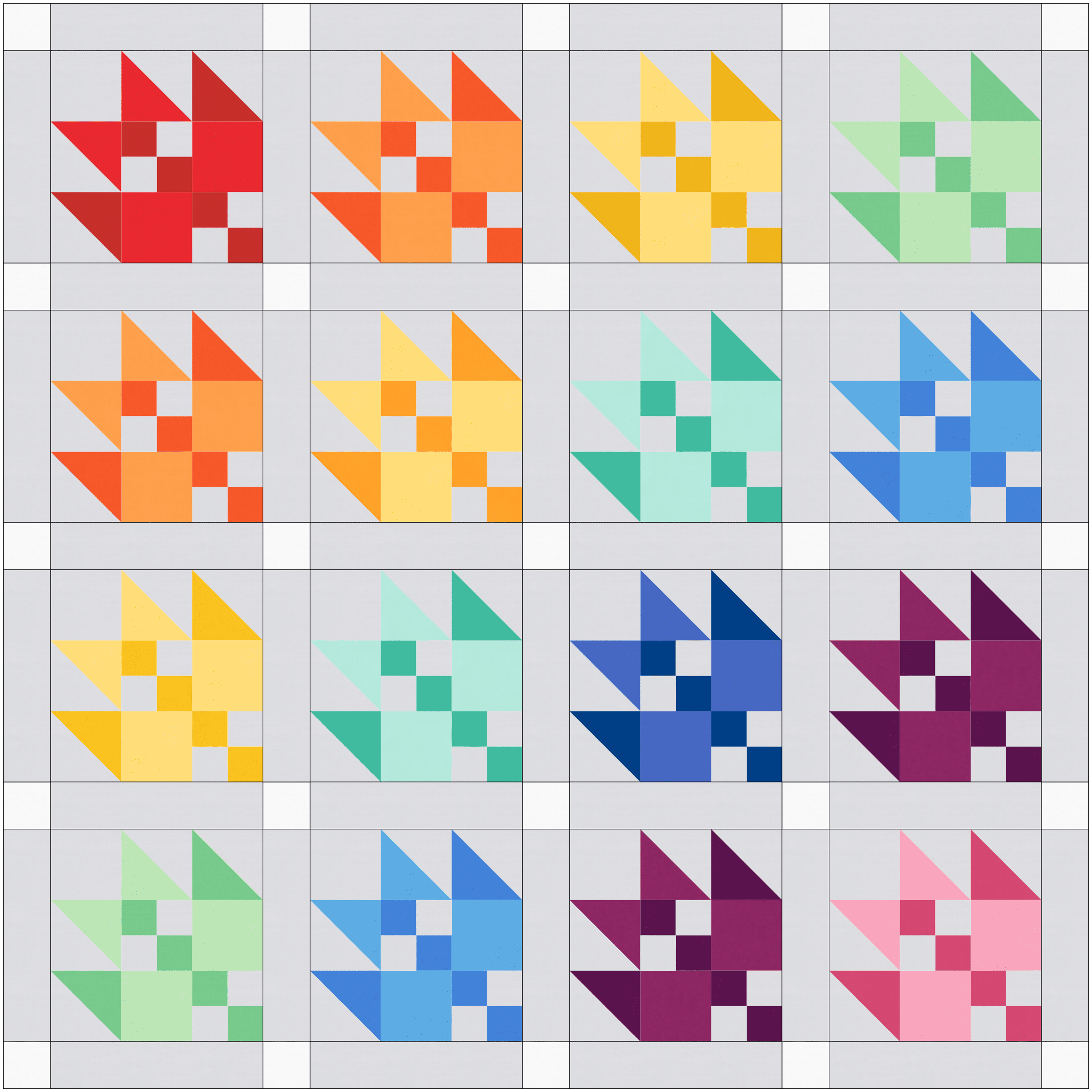 ranbow scrappy bear paw quilt