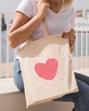 Heart-Themed Tote Bags