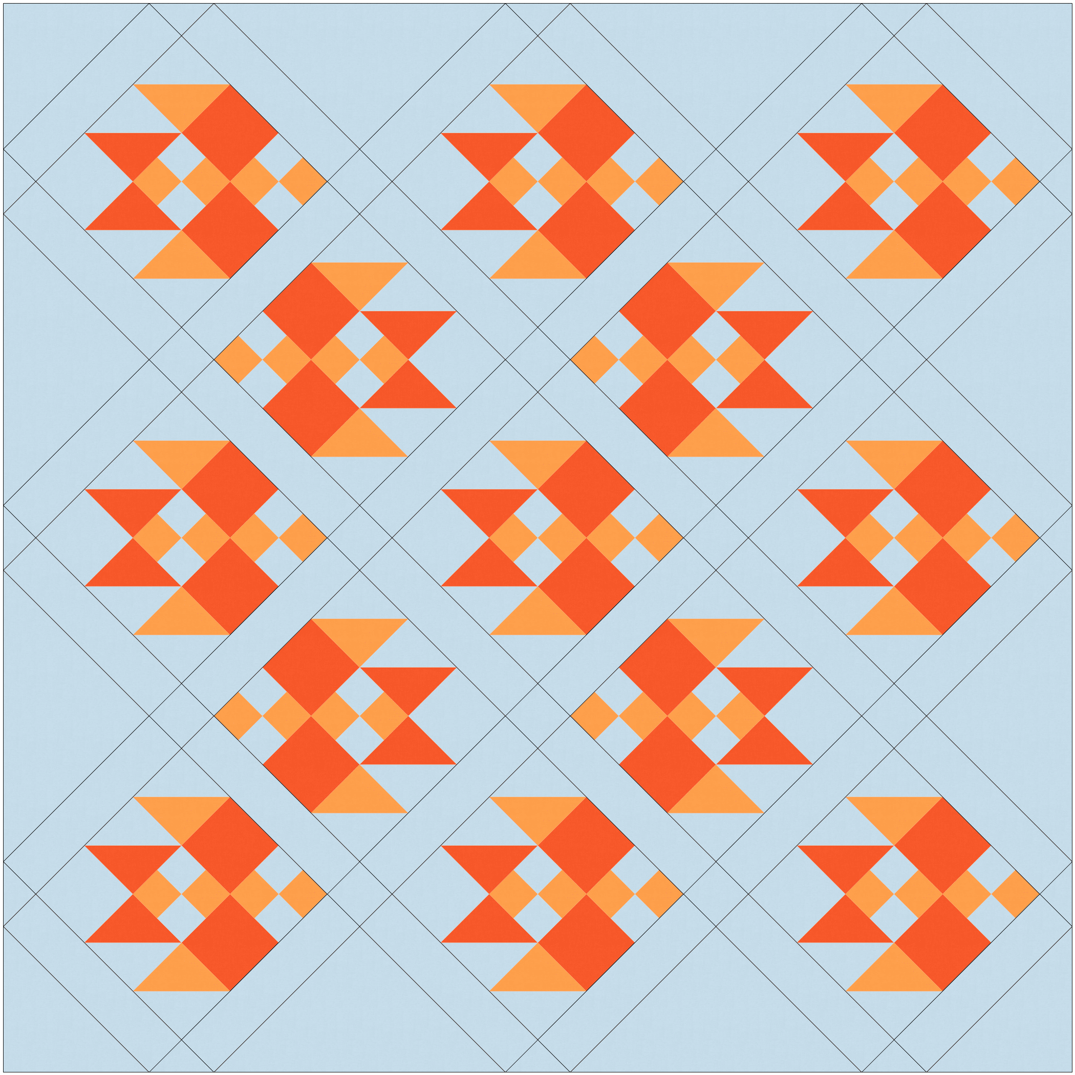 scrappy bear paw fish quilt pattern