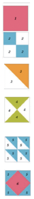 Behind the block shapes 