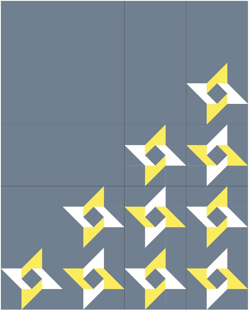 Twinkle star quilt block 4