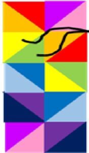 Colorful geometric quilt patchwork with vibrant patterns from West Gosford.