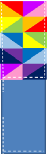 Colorful geometric patchwork design by a West Gosford NSW sewing brand.